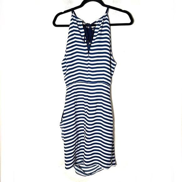THML red white blue halter style casual knee length dress size small S B119 - Picture 4 of 4